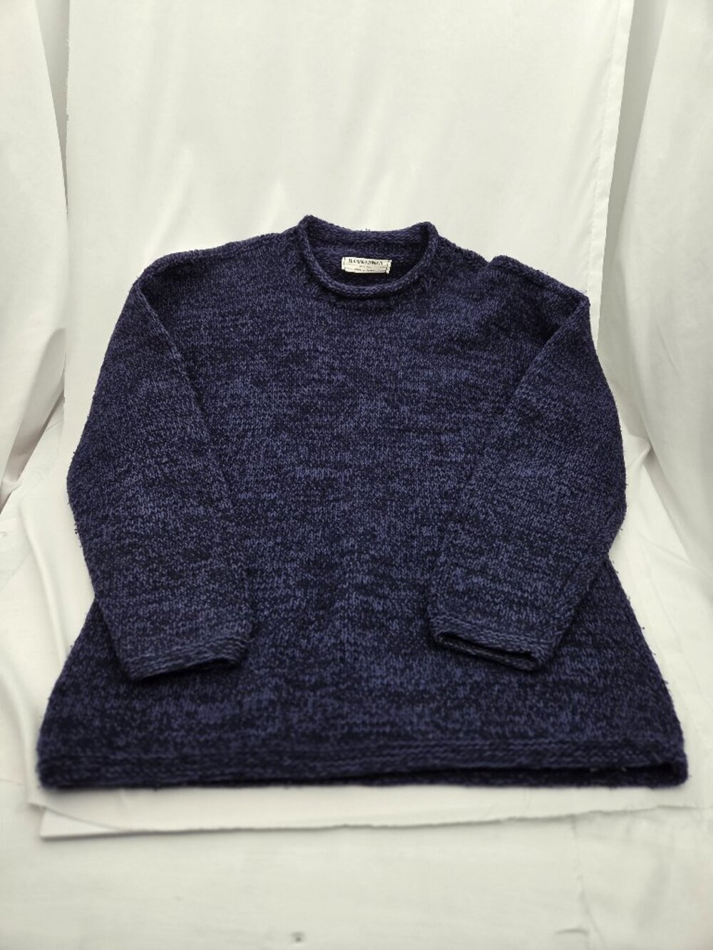 Vintage Heavyweight Chunky Wool Knit Sweater - Navy Blue(s) Multi-Tone - L - Picture 2 of 7